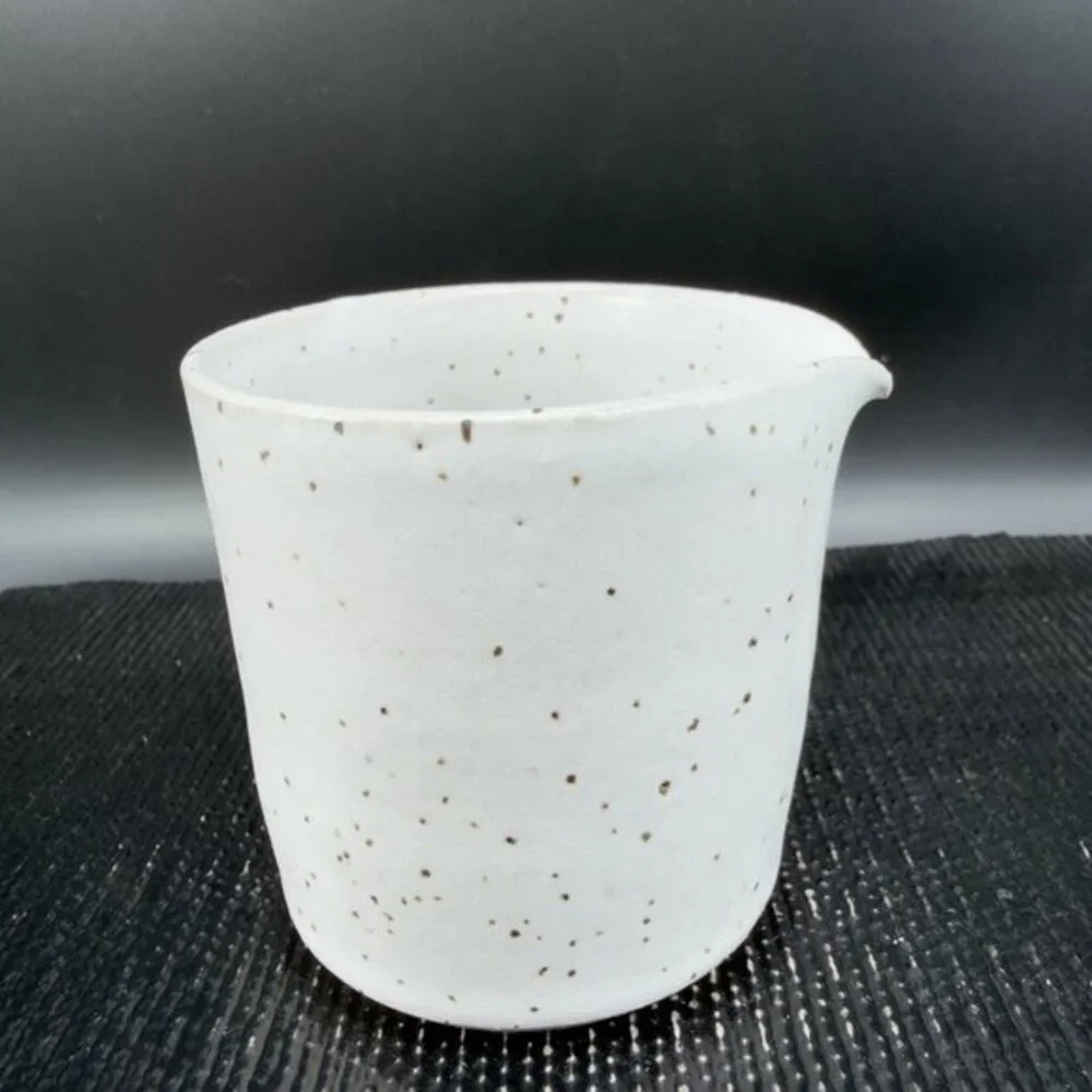 Monarch Pottery Stoneware Hand Made Small Pitcher Creamer Jug Speckled Glaze VTG